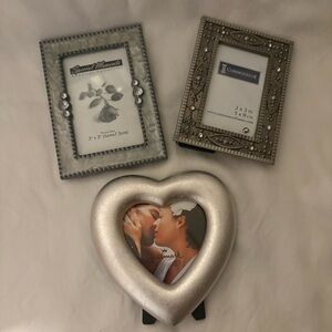 Decorative Picture Frame Bundle – Heart Frame + 2 Mini Jeweled Frames NWT